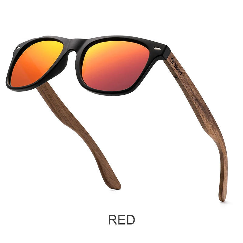 Óculos de sol de madeira natural masculino