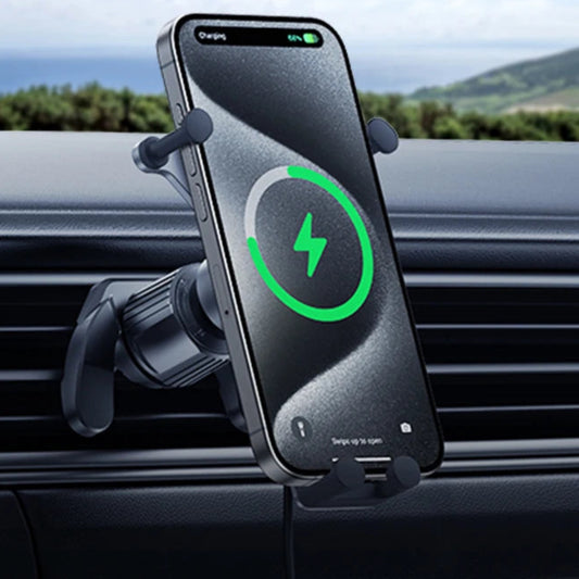 Suporte para celular no carro com carregamento sem fio