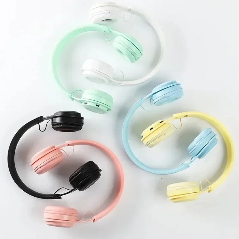 Fones de ouvido Bluetooth Macaron para crianças